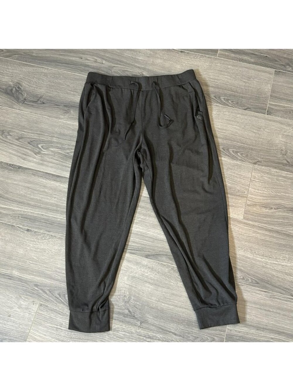 Cozy Earth Jogger Pants Womens L Gray Bamboo Viscose Knit Cuffed Lounge Stretch